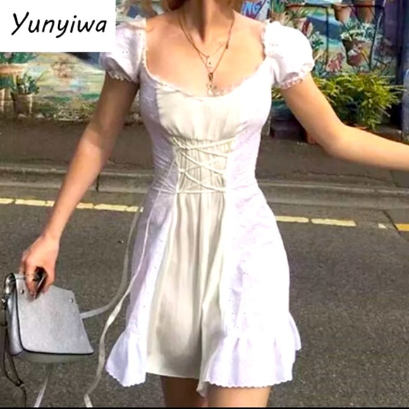 White summer dress size M - Picture 1 of 3